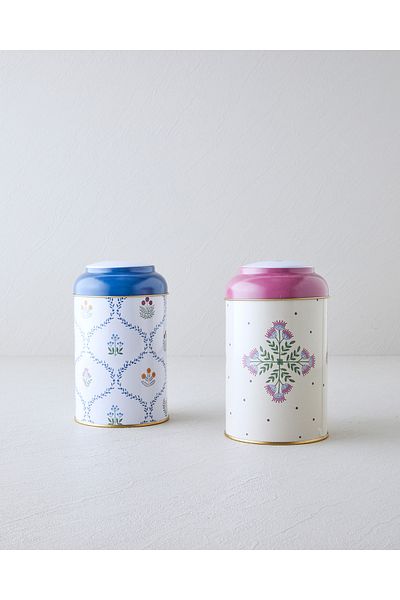 English Home Siena Tin - Set of 2 1.1 Liter Colored Jars