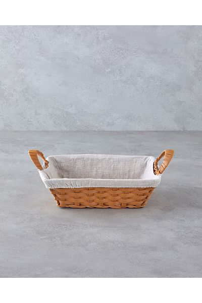 English Home Beige Pastora Plastic Rattan Bread Basket - 34X20X12 cm