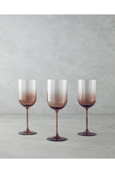 English Home Bronze Cam 3'lü Kadeh 410 ml Kahve