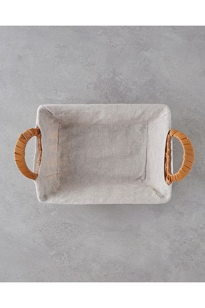 English Home Beige Pastora Plastic Rattan Bread Basket - 34X20X12 cm