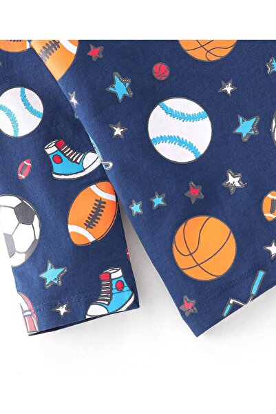 Babyhug Babyhug 100% Cotton Ball Graphic Knit Full Sleeves T-Shirt - Navy Blue