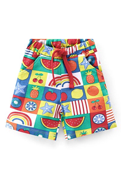 Babyhug Cotton Knit Half Sleeves T-Shirt & Shorts/Co-ord Set Fruity Print - Multicolour