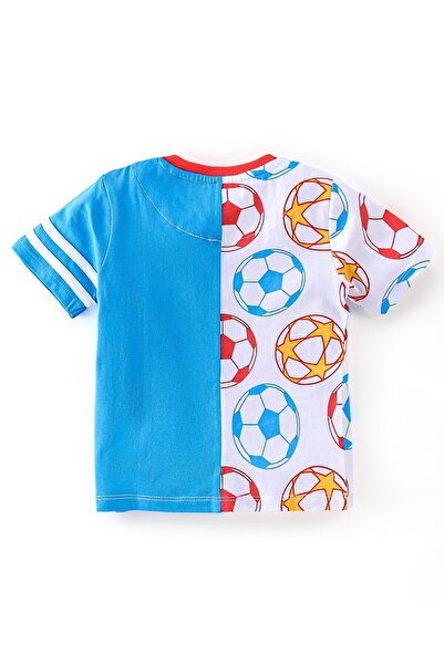 Babyhug Cotton Knit Half Sleeves T-Shirt & Shorts Set Football Print - Multicolour