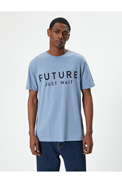 Koton Bavlněné tričko s potiskem Crew Neck Slogan