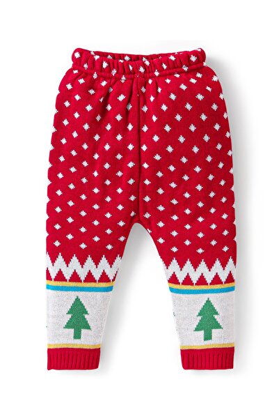 Babyhug Babyhug Knitted Full Sleeves Baby Sweater Set with Tree Design - Red