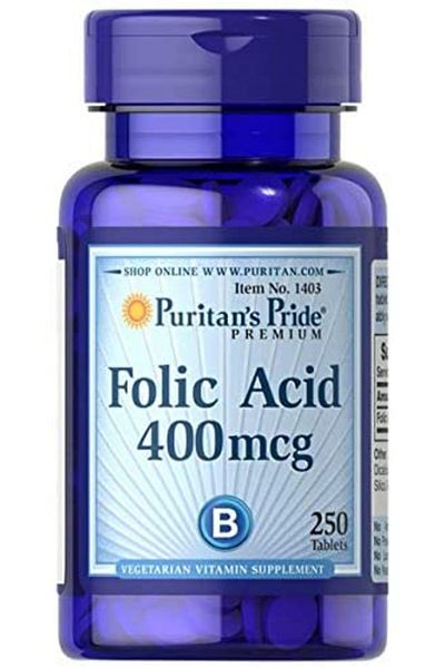 Puritan's Pride أقراص حمض الفوليك، 400 ميكروجرام، 250 قرصًا