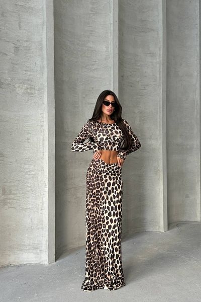 Love Fab Chest Waist Drawstring Detail Crop Skirt Set