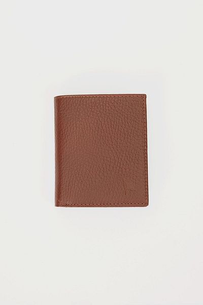 Tudors Мъжки кафяв портфейл от естествена кожа