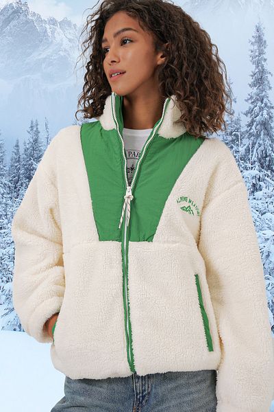 Bigdart 5194 Damen-Plüschmanteljacke – Smaragdgrün