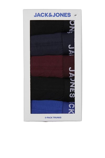 Jack & Jones Πακέτο 5 μονόχρωμων μπόξερ με ανδρικό λογότυπο - Μαύρο