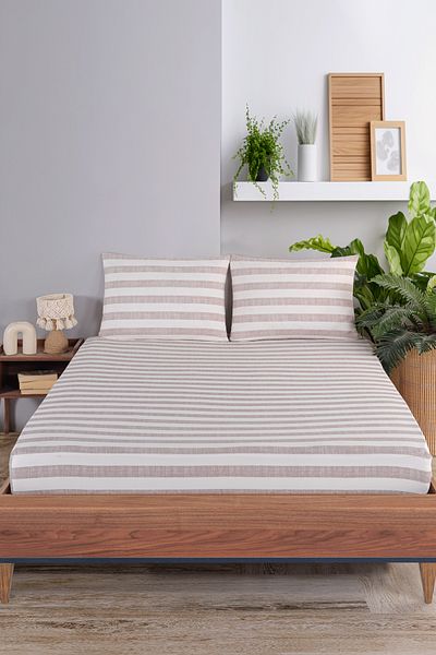 Eponj Home Double Pes Fitted Sheet Set - Heart Combination Dried Rose