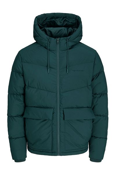 Jack & Jones معطف منتفخ بغطاء للرأس مطبوع عليه شعار للرجال - Vesterbro