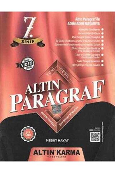 Altın Karma ALTIN KARMA 7.SINIF ALTIN PARAGRAF SORU BANKASI (YAZAR: MESUT HAYAT)
