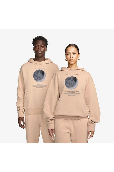 The Champ Clothing Φούτερ με κουκούλα Polar Moon με στάμπα μπεζ Unisex με κουκούλα