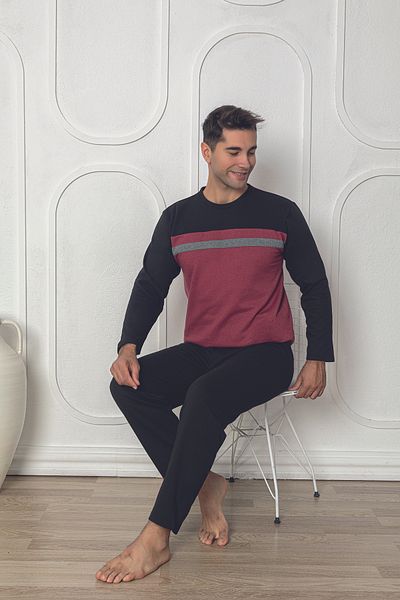 Sude HOMEWEAR Men's Black Color Two Thread Pajama Set
