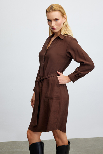 Naramaxx Gömlek Yaka Kuşaklı Elbise