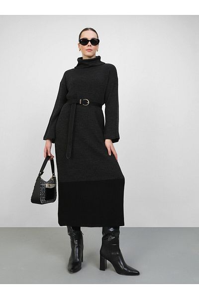 Refka Rochie Hijab Tricotaj Antracit Melange - Refka