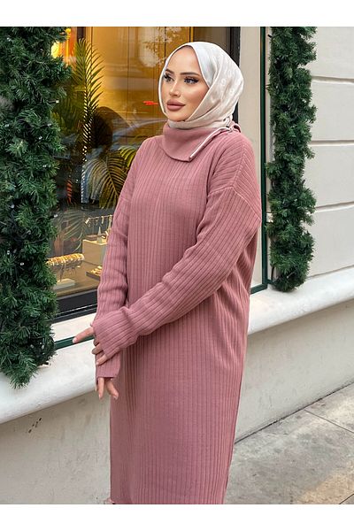 SAHRA BUTİK Rose Colored Zippered Saхра Boutique Dress
