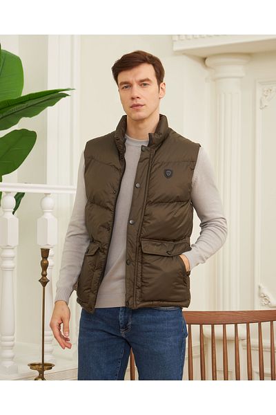Danger Khaki Men's Puffer Vest - Pocket Detailed