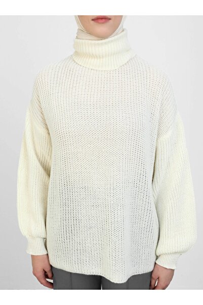 Por La Cara Selanik Örgü Balıkçı Kazak - Kemik - Por La Cara