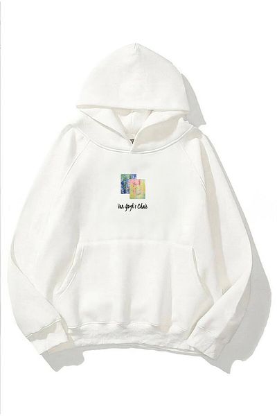 The Champ Clothing Φούτερ με κουκούλα Fleece Van Gogh's Chair με στάμπα λευκό Unisex φούτερ με κουκούλα