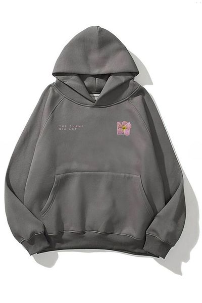 The Champ Clothing Smoked Unisex Hooded Hoodie - Φούτερ με στάμπα Polar Flowers