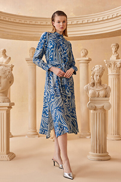 Naramaxx Yırtmaç Detaylı Uzun Gömlek Elbise