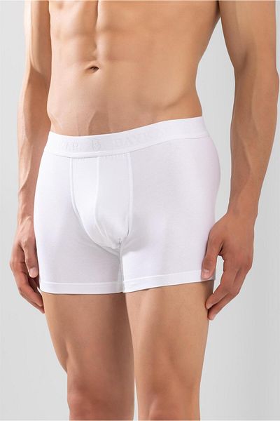BAYKAR Ανδρικό Compact Cotton Flat Boxer 3 Πακέτο Λευκό