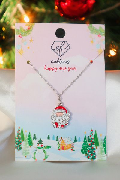 EFBUTİK Santa Claus Necklace with Silver Color Chain