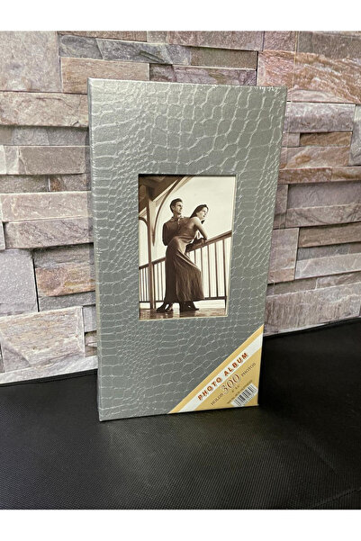 Angelphoto ألبوم صور جلدي مقاس 10 × 15 سم مكون من 300 قطعة باللون الرمادي