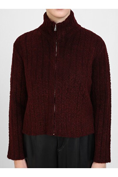 Benin Ζακέτα με μαλακό κούμπωμα με φερμουάρ - Claret Red - Benin