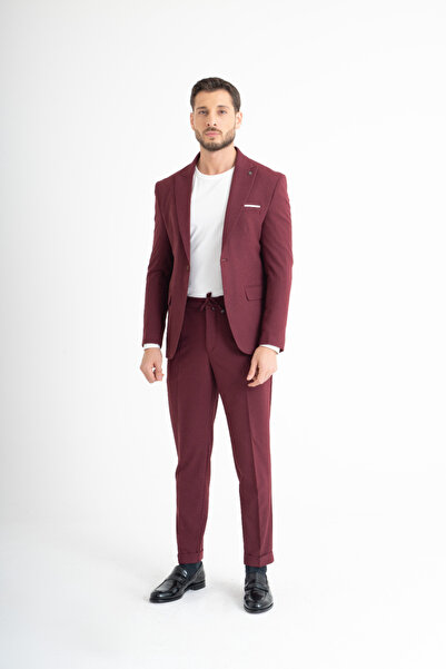 Suitmen Süper Slim Fit Takım Elbise - Bordo