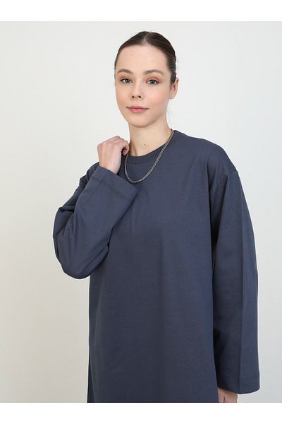 Benin Βαμβακερό Oversize Hijab Φόρεμα - Γρανίτης - Benin