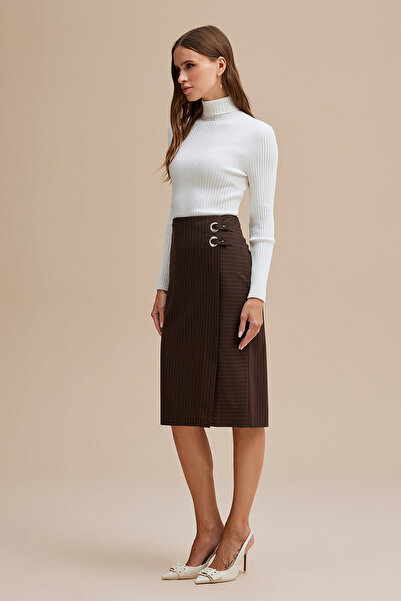 Naramaxx Çizgili Midi Boy Etek