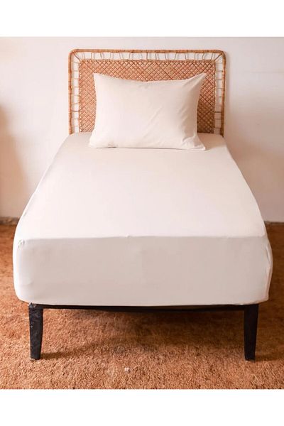 ETE HOMETEX Single Cotton Fitted Fitted Sheet Set 100X200 cm +30 cm Depth