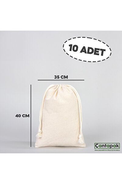 ÇANTAPAK ÇANTAPAK BÜZGÜLÜ HAM BEZ KESE 35 CM EN X 40 CM BOY (10 ADET )