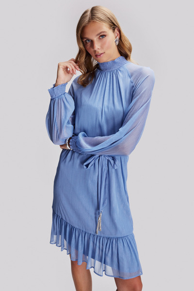 Naramaxx Fırfırlı Parıltılı Elbise