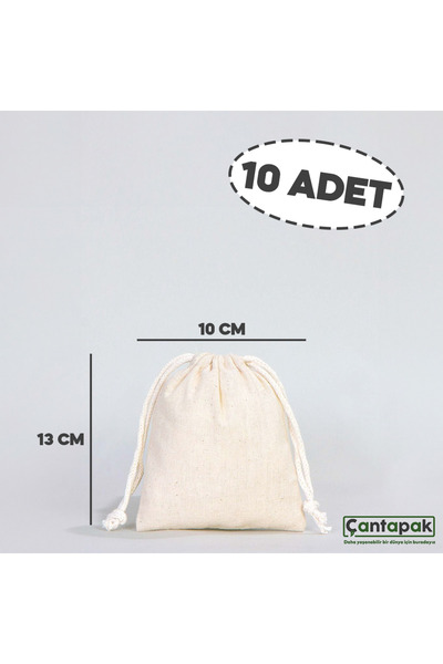 ÇANTAPAK ÇANTAPAK BÜZGÜLÜ HAM BEZ KESE 10 CM EN X 13 CM BOY  ( 10 ADET )