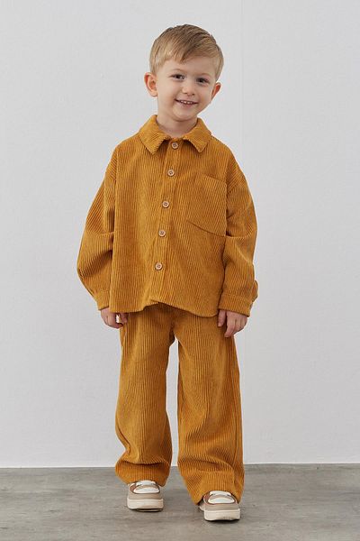 Tics Mustard Velvet Oversize Jacket Set