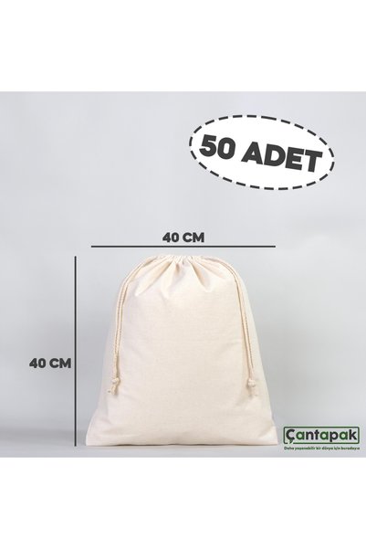ÇANTAPAK BÜZGÜLÜ HAM BEZ KESE 40 CM EN X 40 CM BOY (50 ADET )