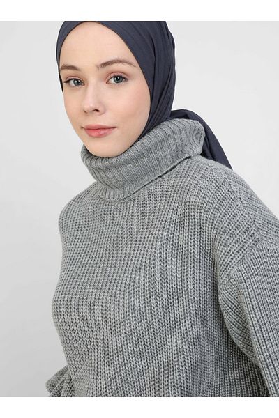Por La Cara Thessaloniki Knitted Fisherman Sweater - Gray - Por La Cara