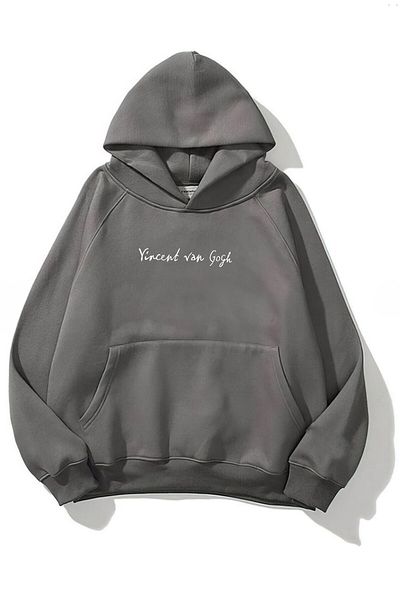 The Champ Clothing Vincent Van Gogh Printed - Smoked Unisex Fleece Hoodie φούτερ