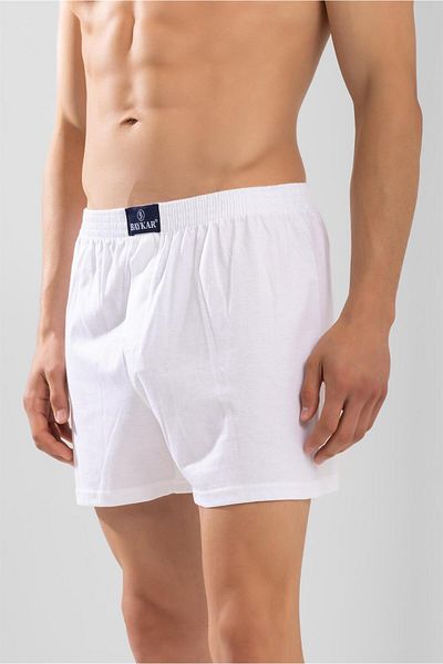 BAYKAR Ανδρικό βαμβακερό άνετο κομμένο Terry Waist Boxer 3 Pack Λευκό
