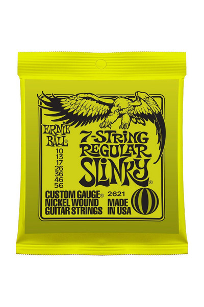 Ernie Ball P02621 Regular Slinky Nickel 7 String Electric Guitar String 10-56