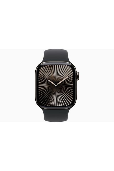 Apple Watch Series 10 GPS + Cellular 42mm Slate Titanium Case with Black Sport Band - M/L