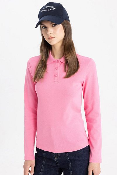 DeFacto Polo Neck Basic Solid Long Sleeve T-Shirt C5877Ax24Sp