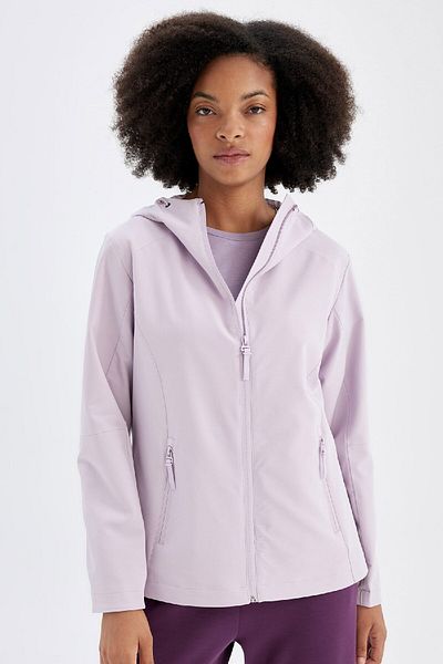 DeFacto Water Repellent Coat with Lightweight Zipper and Pockets - Thin Hood, Lined C4952Ax24Wn