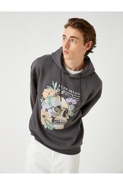Koton Oversize mikina s kapucí a vyvýšeným potiskem