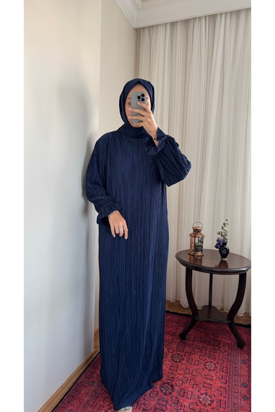 KE DESIGN Piliseli Büyük Beden Tesettür Elbise