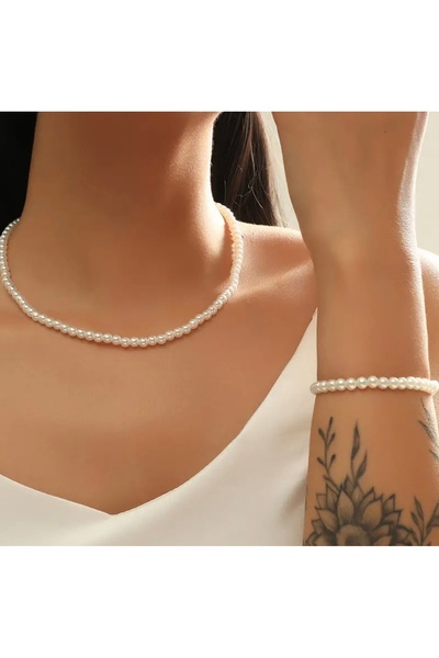 Rakoz Design Cam İnci Kolye Bileklik